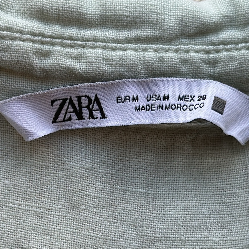 Zara Button Front Crop Top With Pockets - image 3